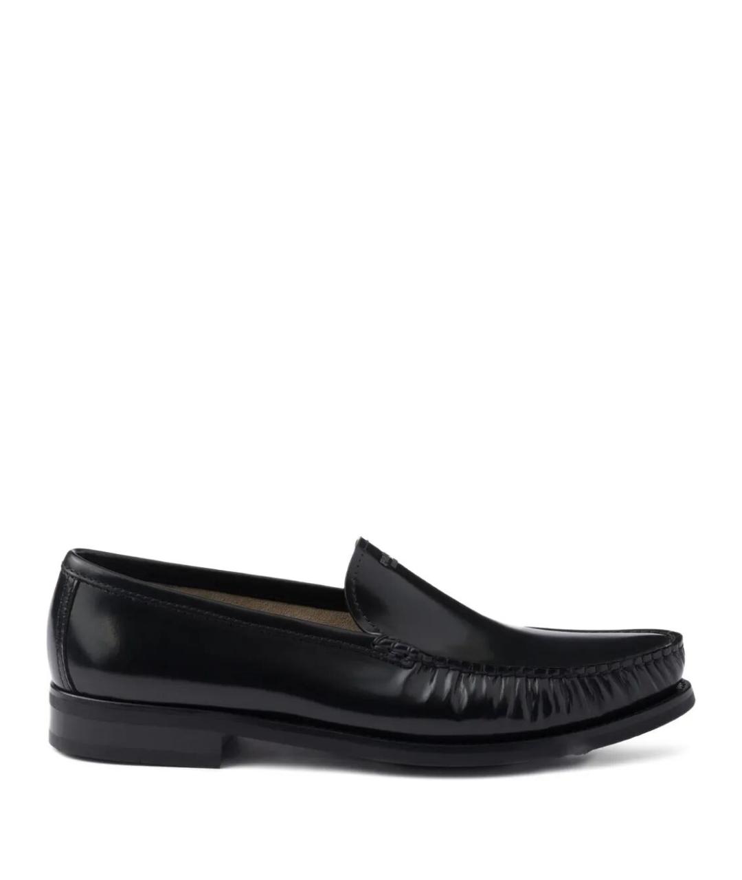 PRADA Черные кожаные лоферы, фото 1