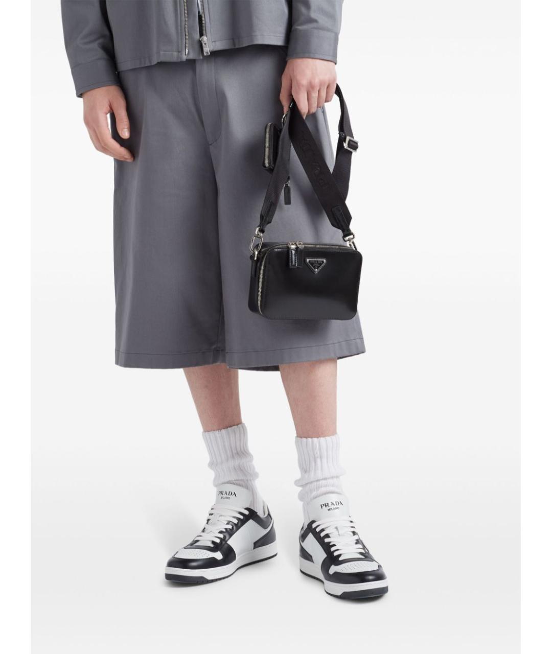 PRADA Белые кожаные низкие кроссовки / кеды, фото 5