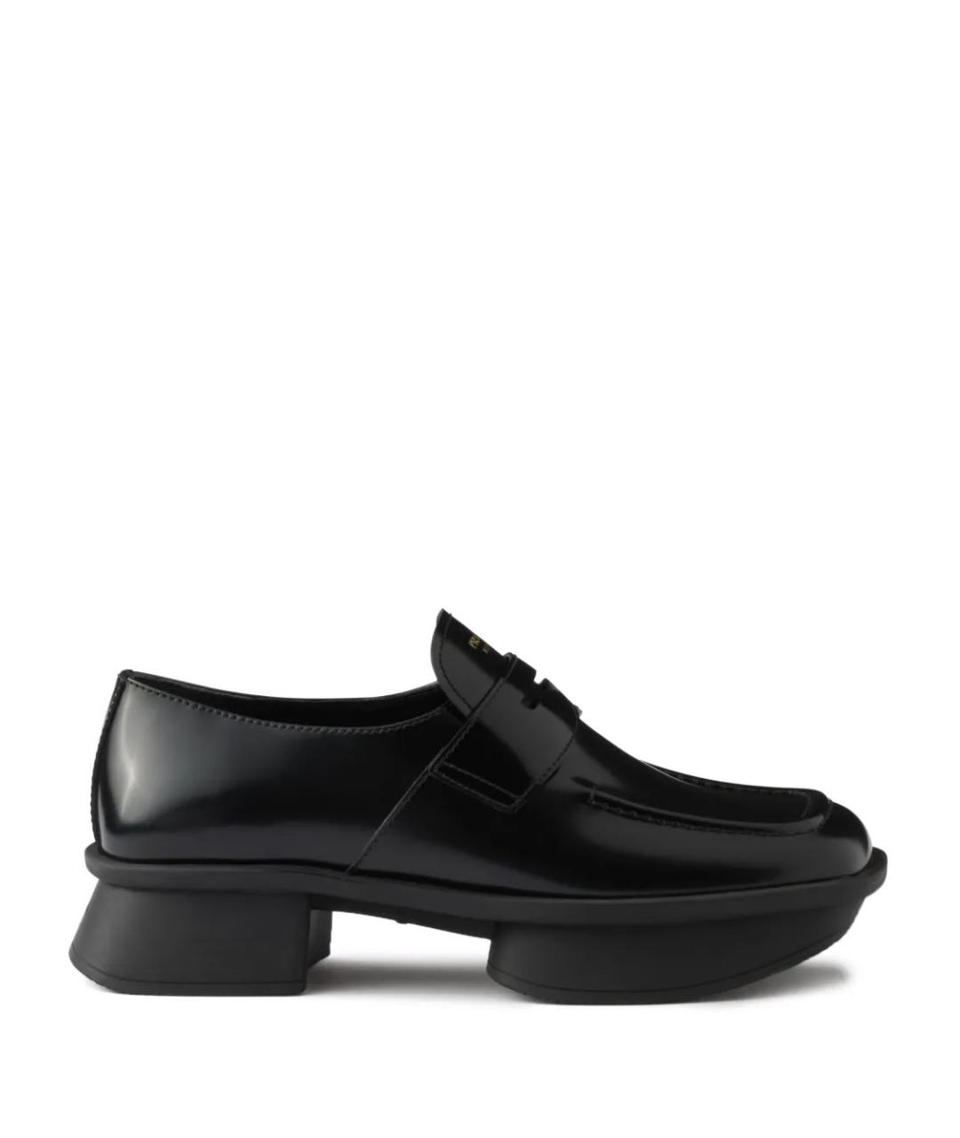 PRADA Черные кожаные лоферы, фото 1