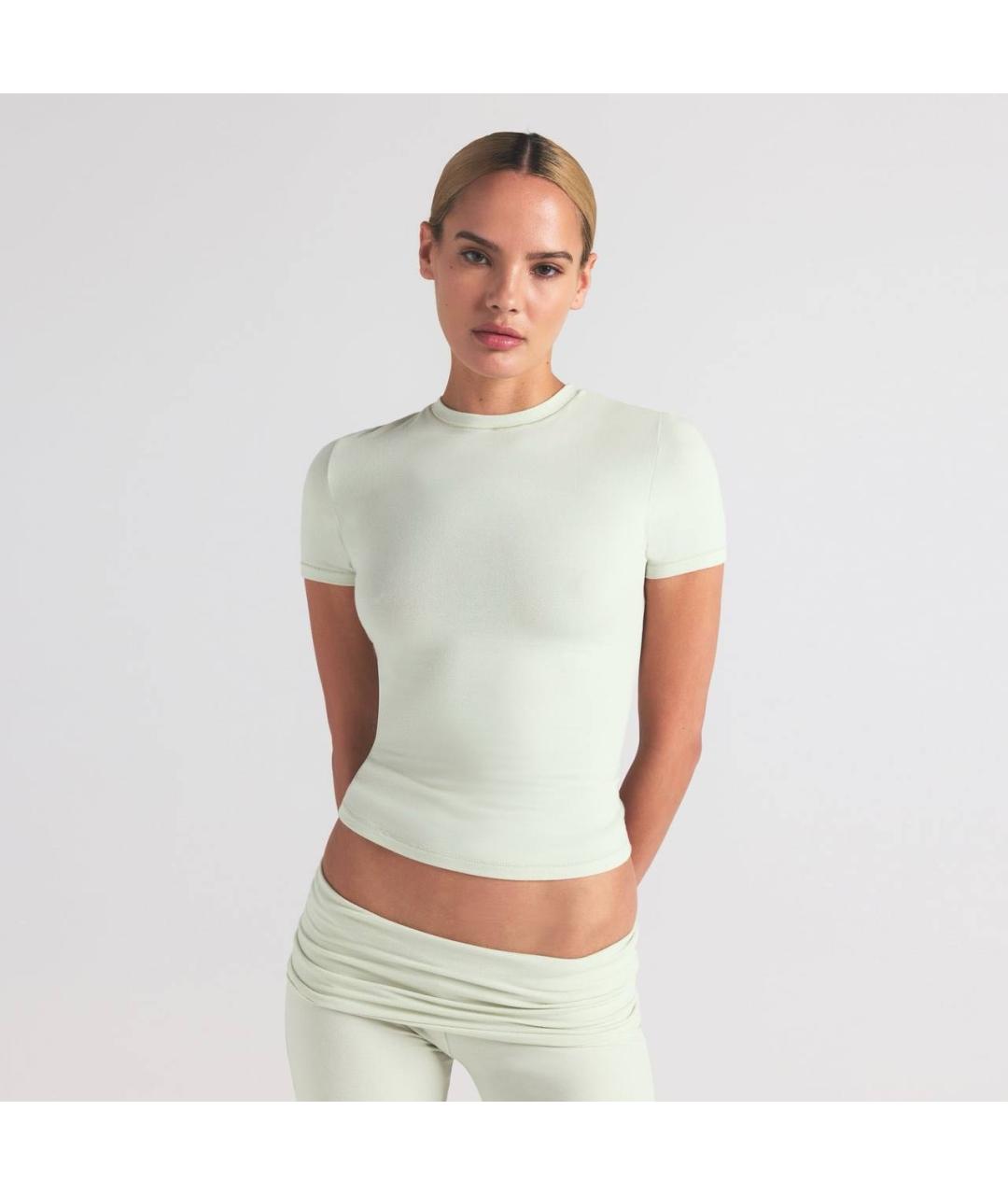 SKIMS Салатовая хлопковая футболка, фото 5