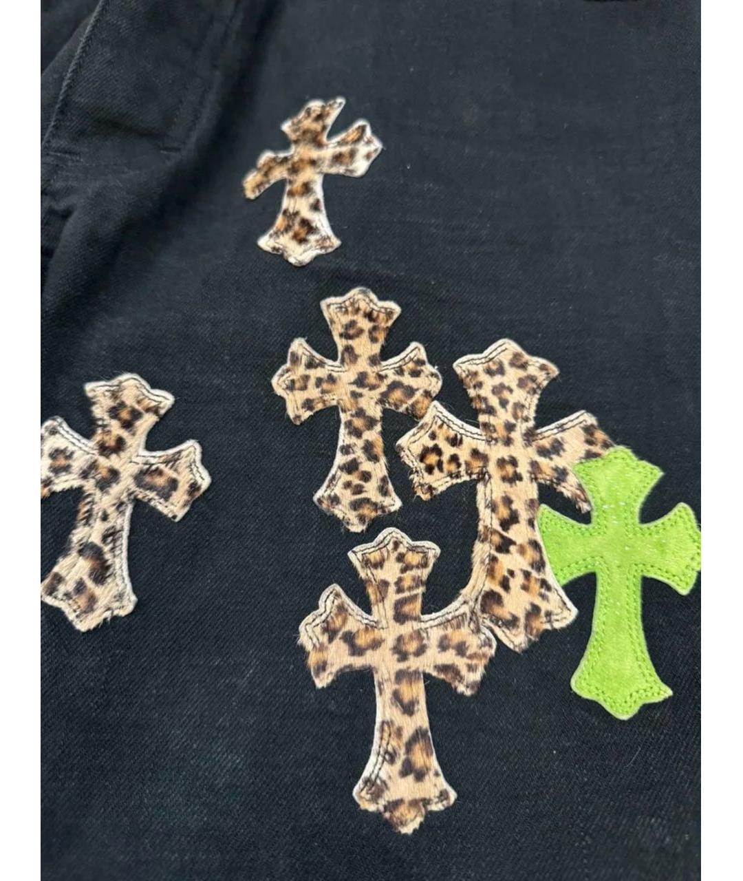 CHROME HEARTS Черные хлопковые прямые джинсы, фото 3