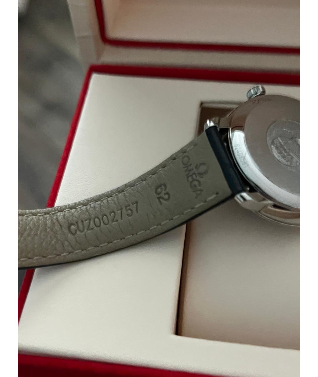 OMEGA Темно-синие кожаные часы, фото 6