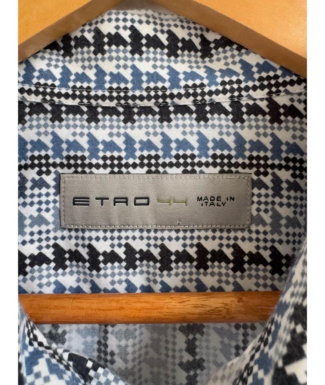 ETRO Голубая хлопковая кэжуал рубашка, фото 7