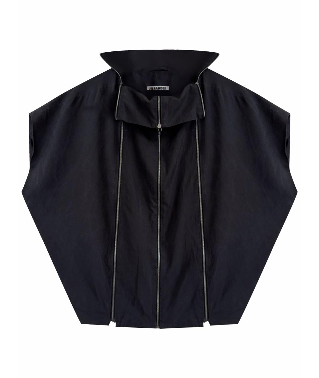 JIL SANDER Антрацитовый вискозный жилет, фото 1