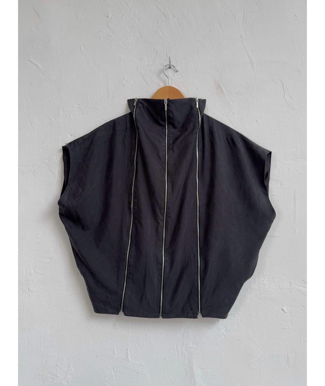 JIL SANDER Антрацитовый вискозный жилет, фото 2