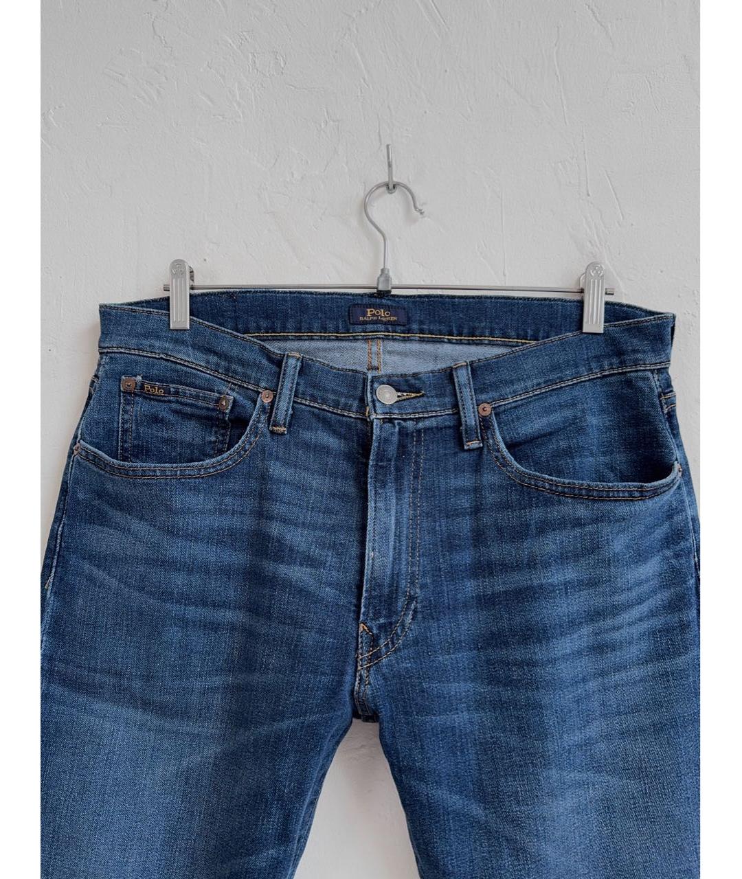 POLO RALPH LAUREN Синие хлопко-полиэстеровые джинсы скинни, фото 4