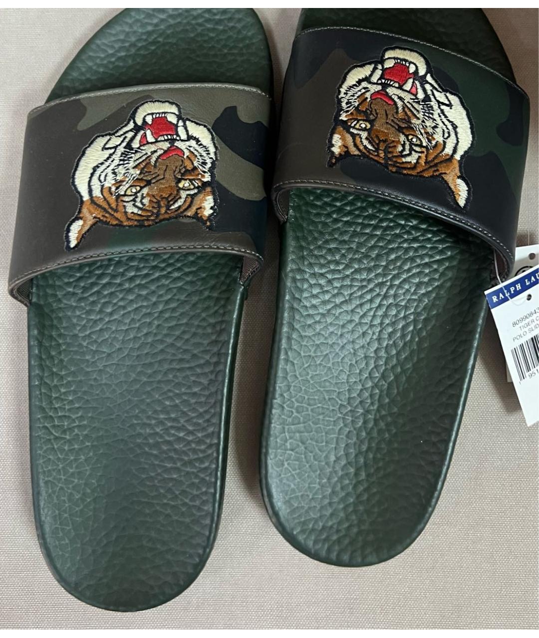 RALPH LAUREN Хаки шлепанцы, фото 3