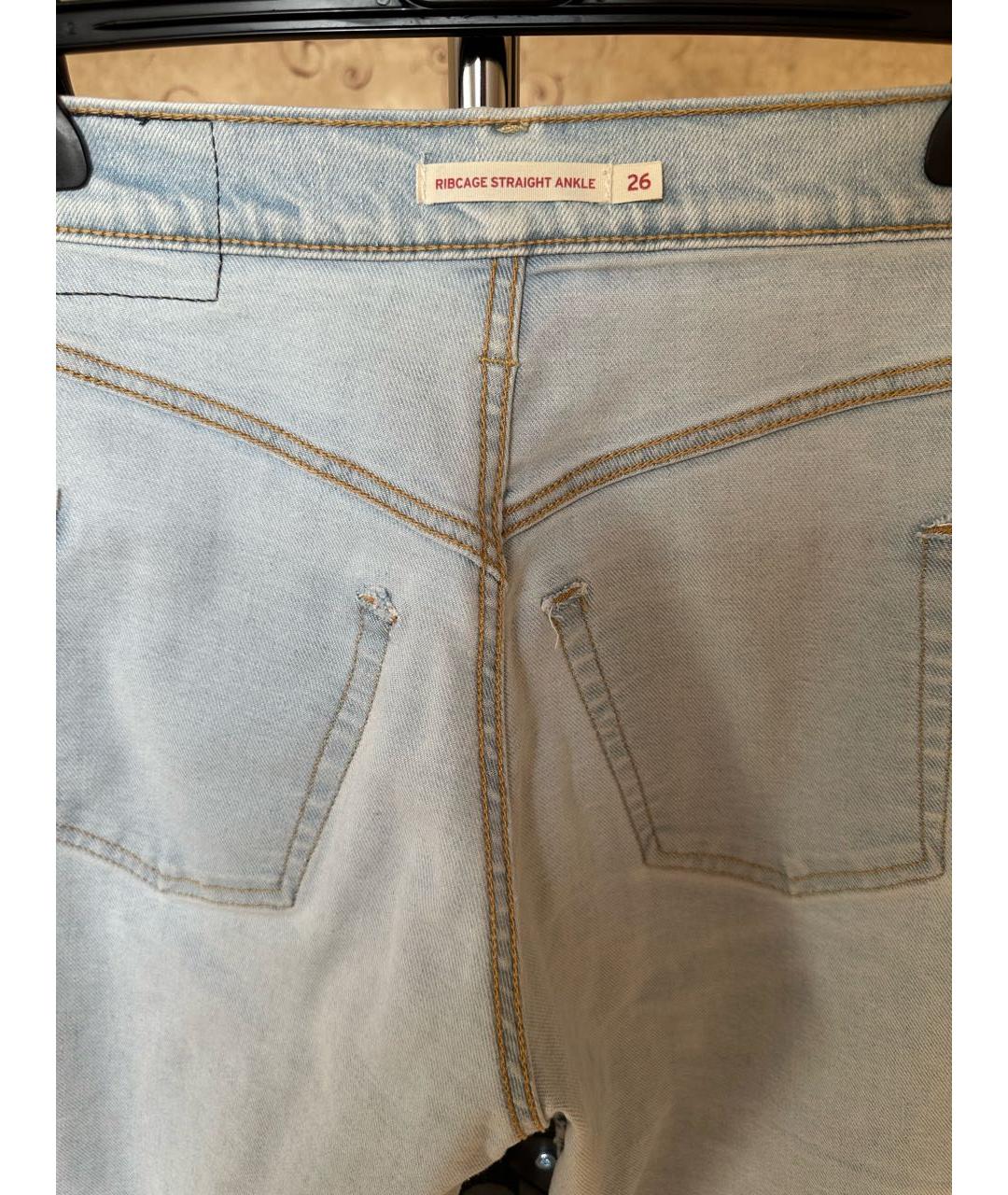 LEVI'S Голубые хлопковые прямые джинсы, фото 3