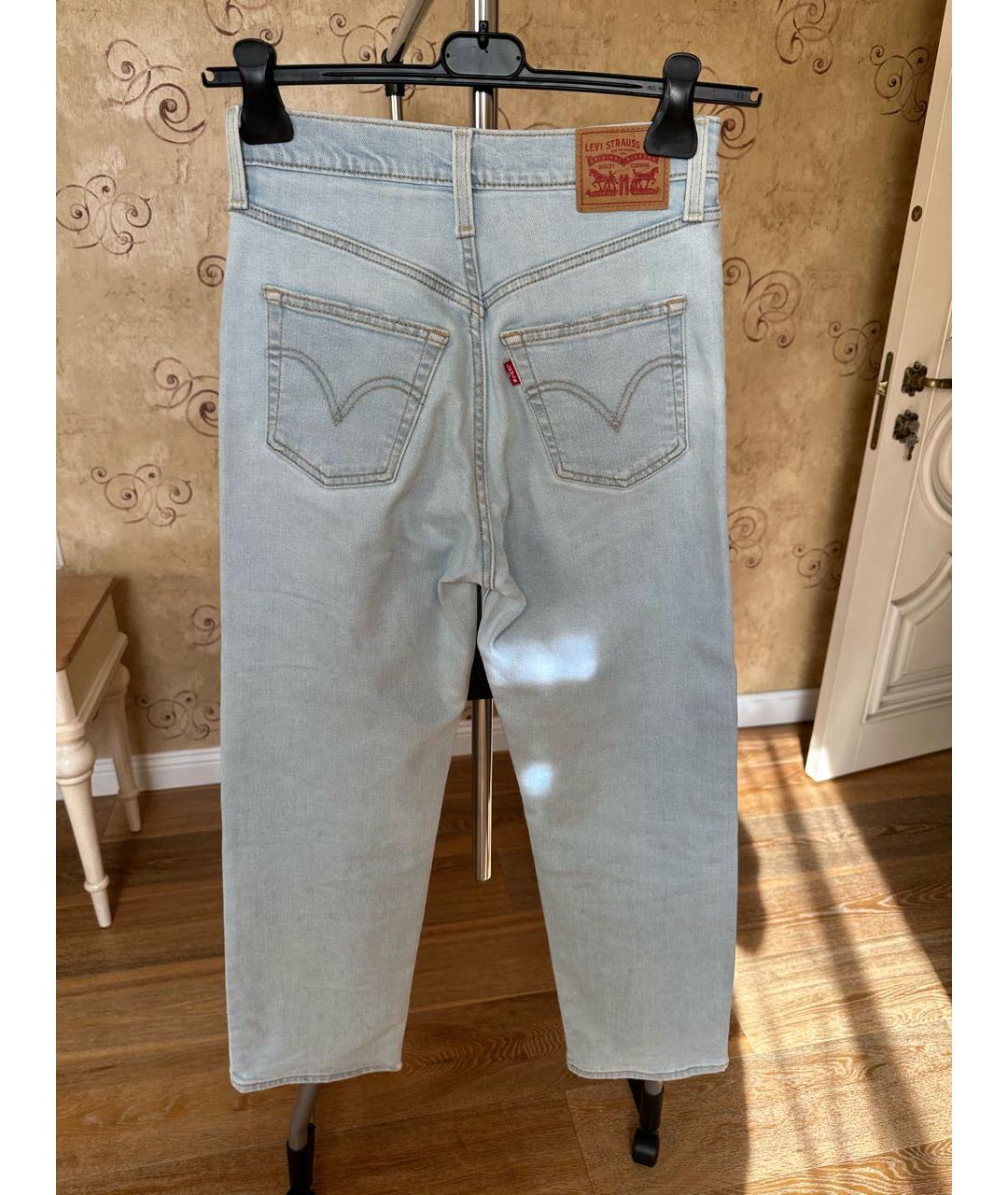 LEVI'S Голубые хлопковые прямые джинсы, фото 2