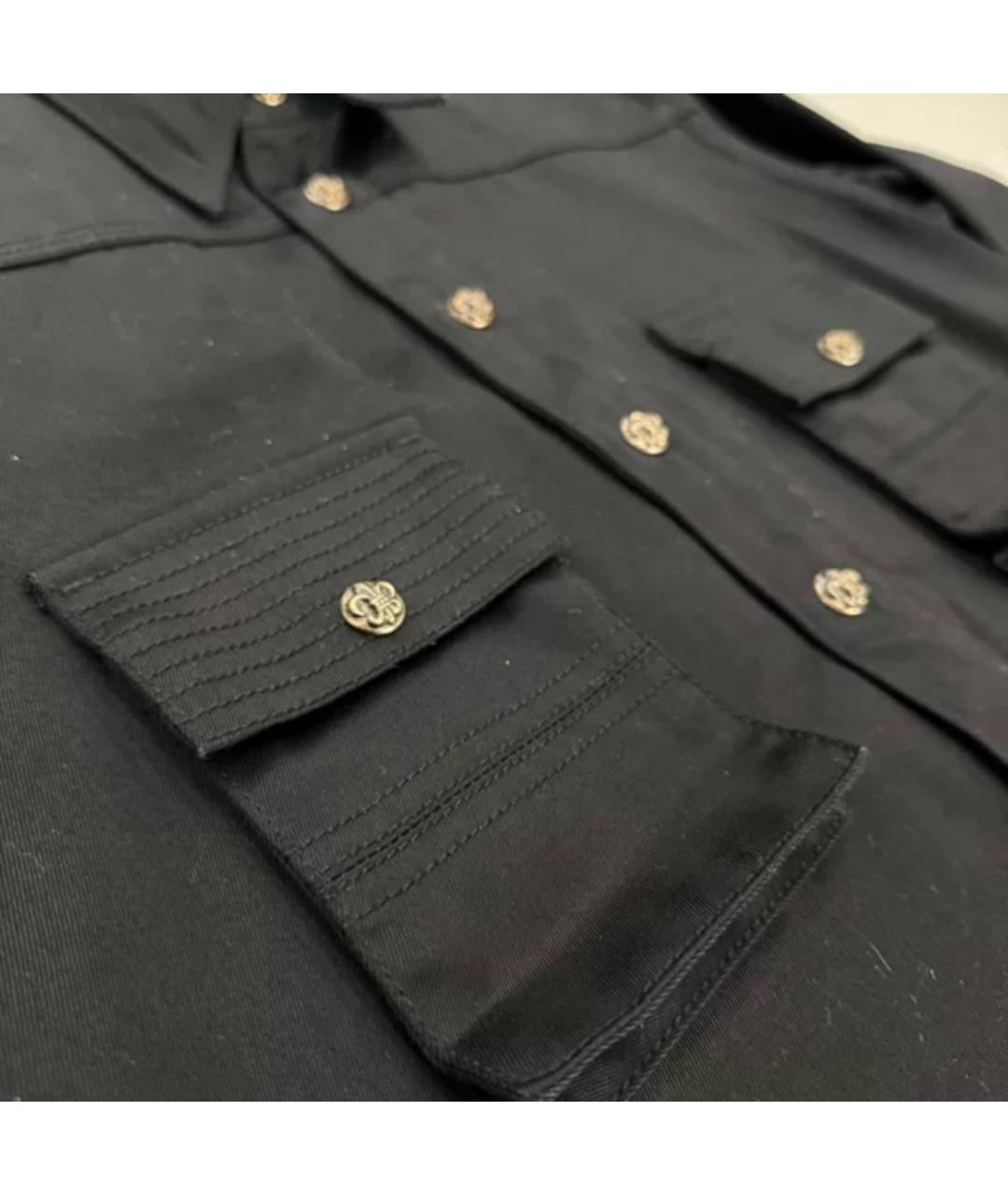 CHROME HEARTS Черная хлопковая кэжуал рубашка, фото 4
