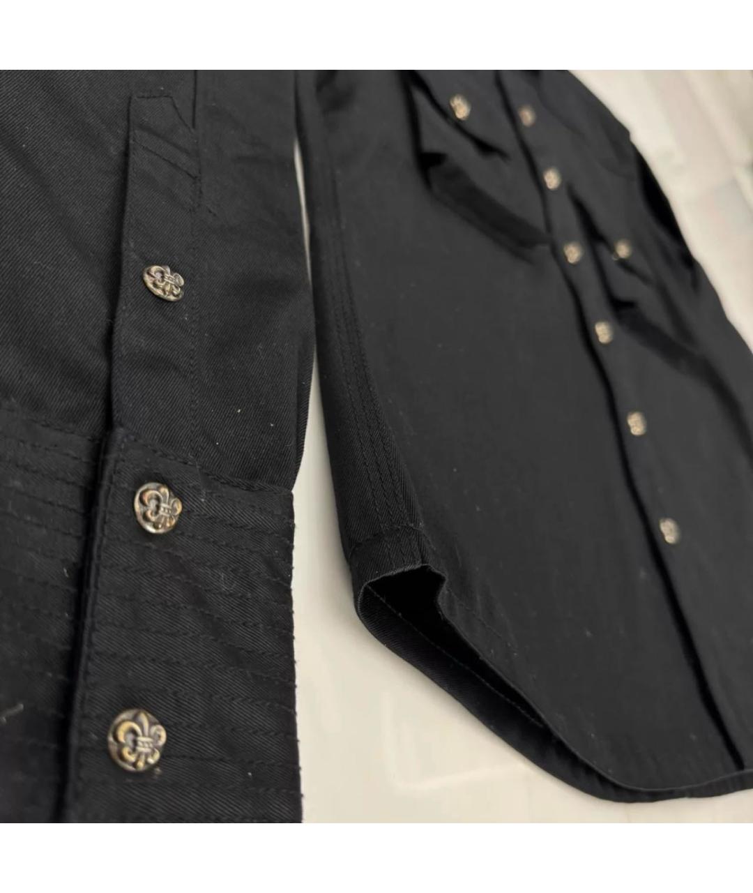 CHROME HEARTS Черная хлопковая кэжуал рубашка, фото 3