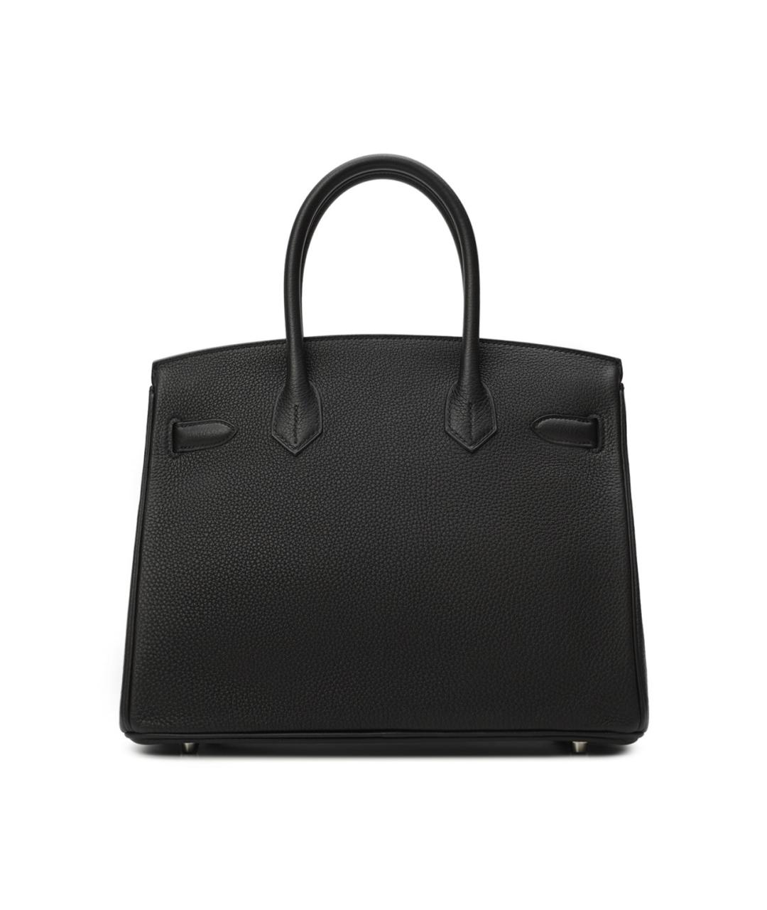 HERMES Черная кожаная сумка тоут, фото 2