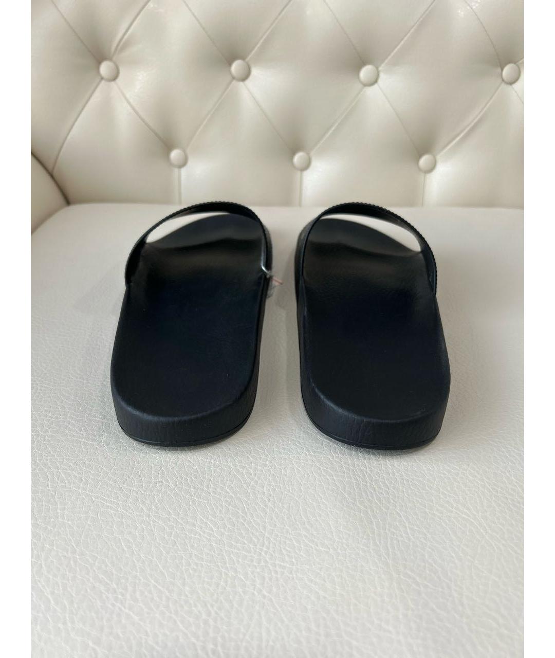 GUCCI Черные резиновые шлепанцы, фото 4
