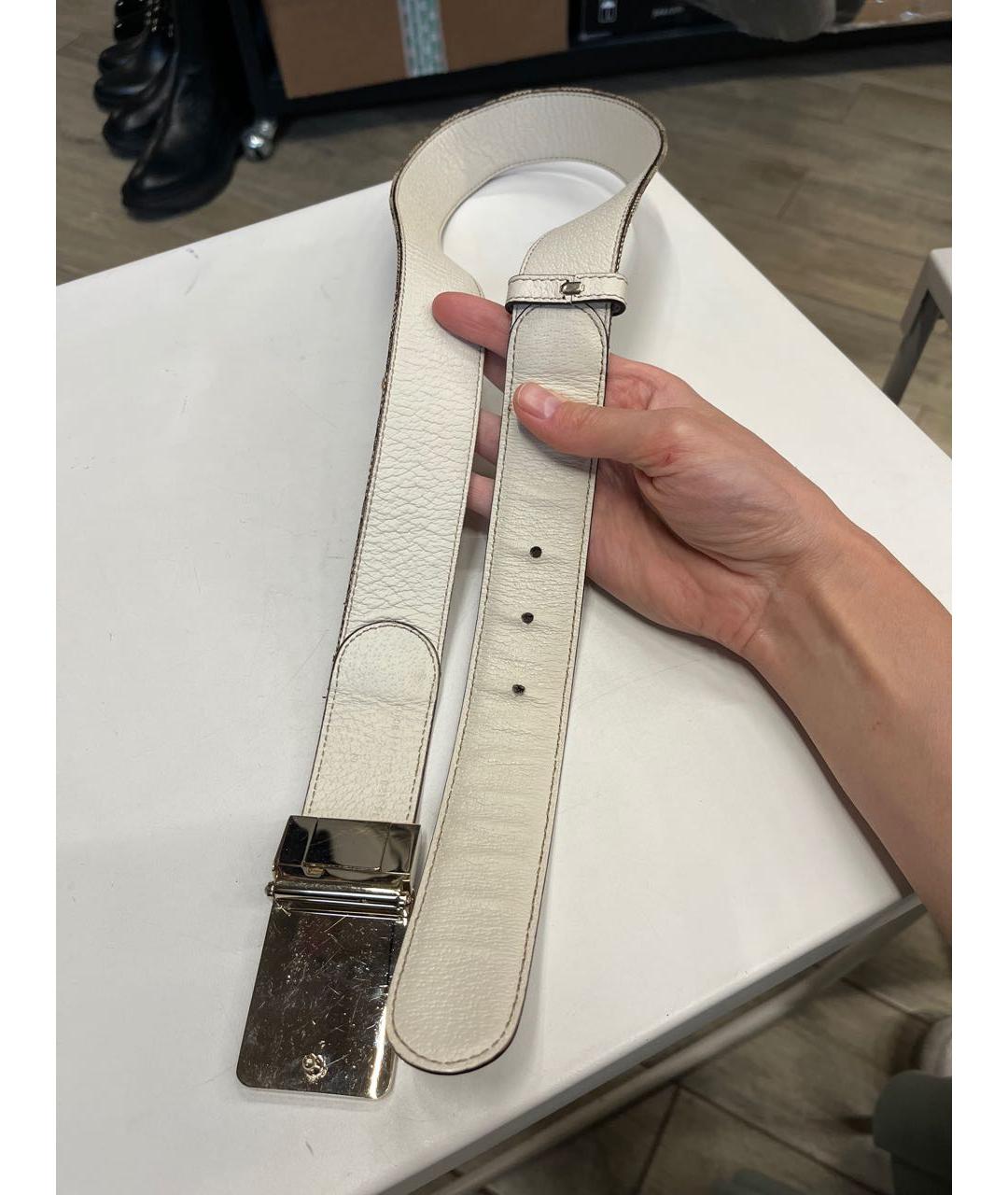 GUCCI Бежевый кожаный ремень, фото 8