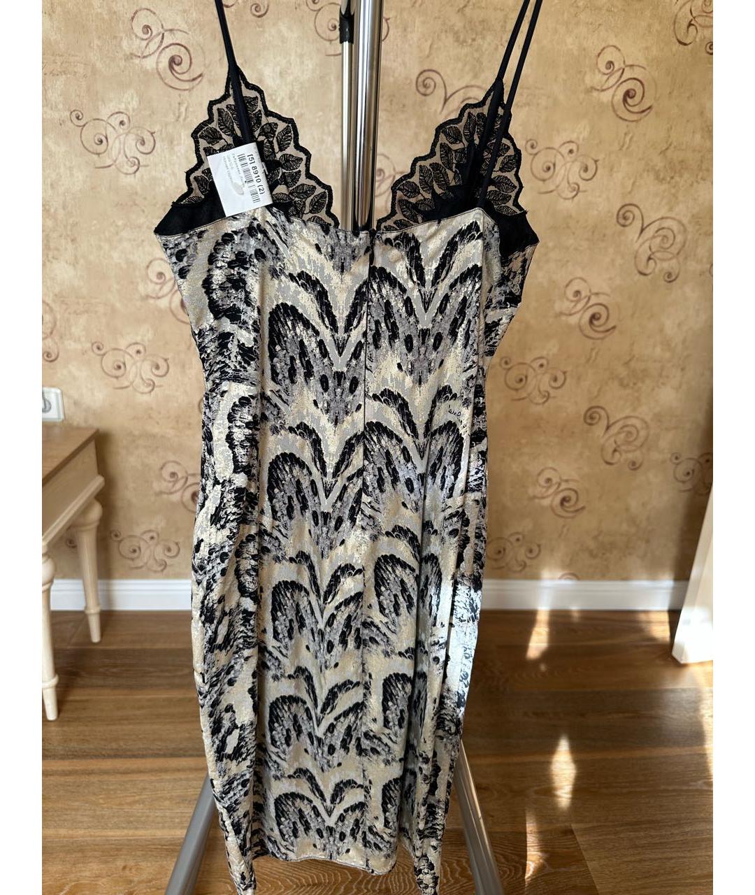ROBERTO CAVALLI Бежевое хлопко-эластановое платье, фото 2