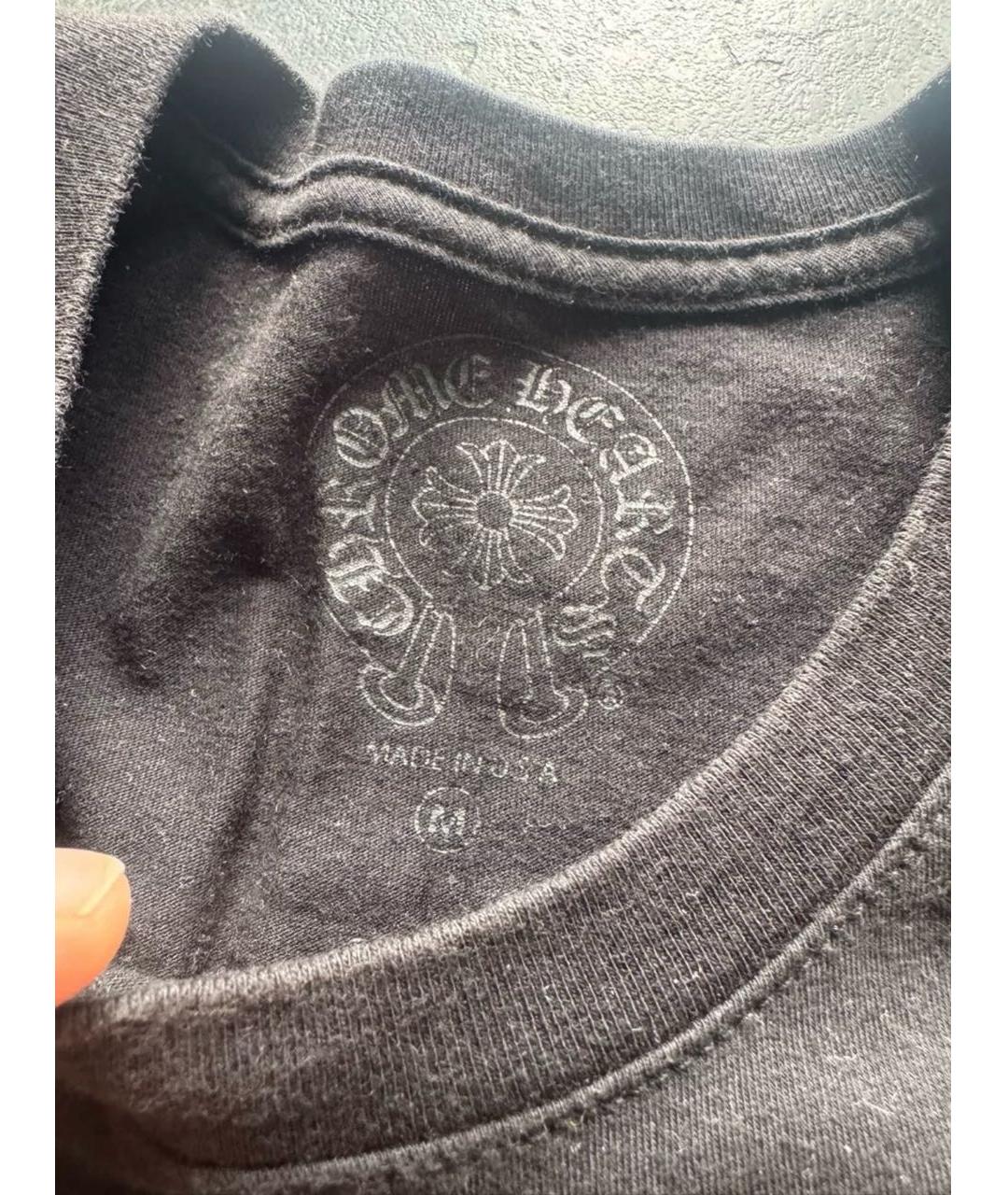 CHROME HEARTS Черная хлопковая футболка, фото 6