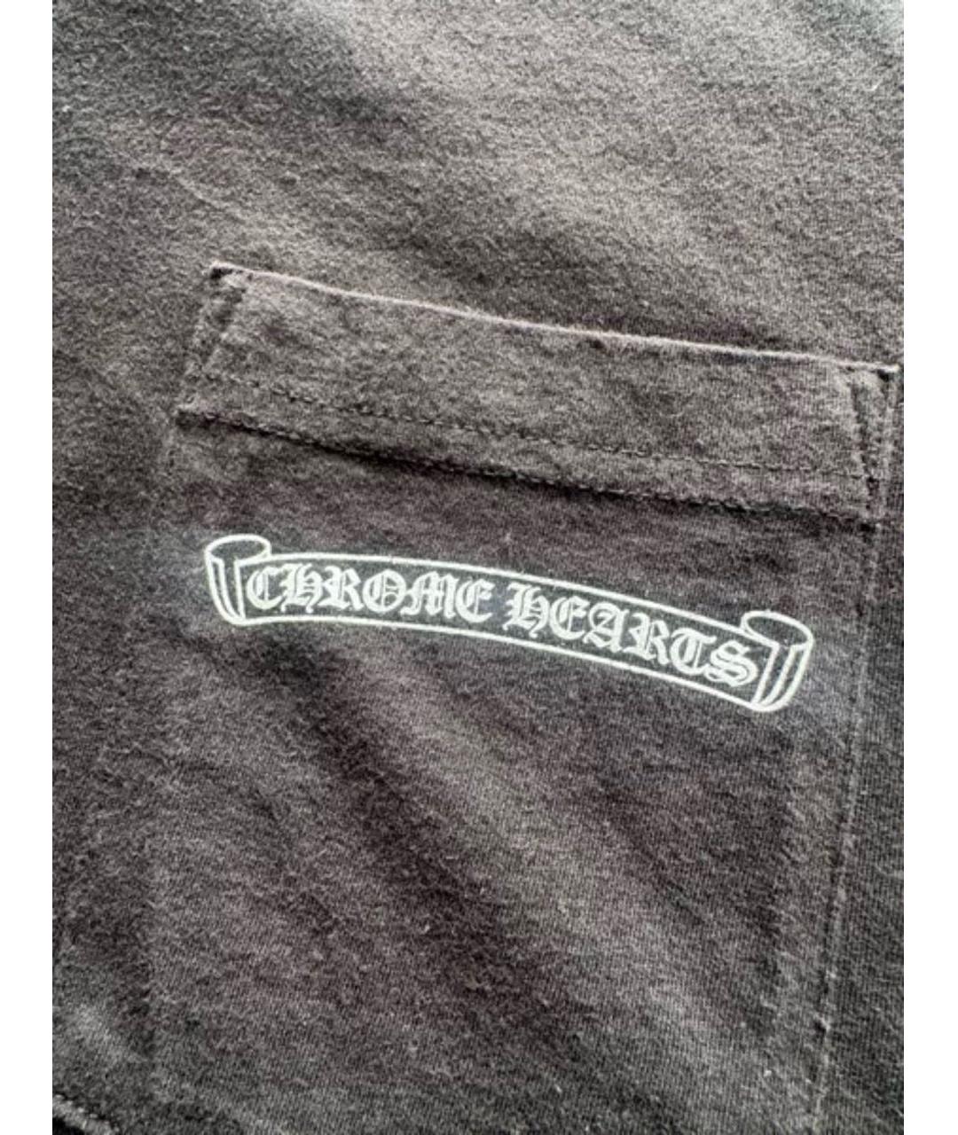 CHROME HEARTS Черная хлопковая футболка, фото 5