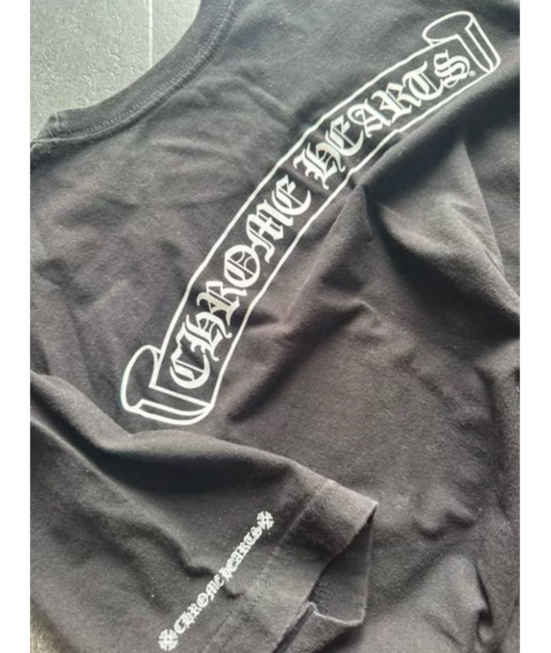CHROME HEARTS Черная хлопковая футболка, фото 4
