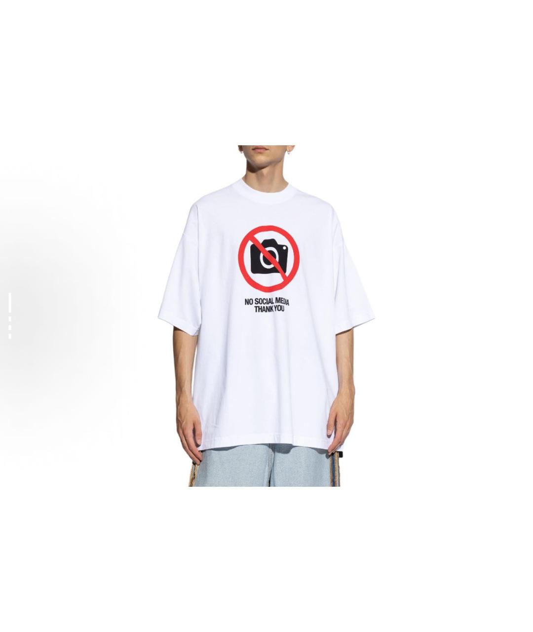 VETEMENTS Белая хлопковая футболка, фото 4