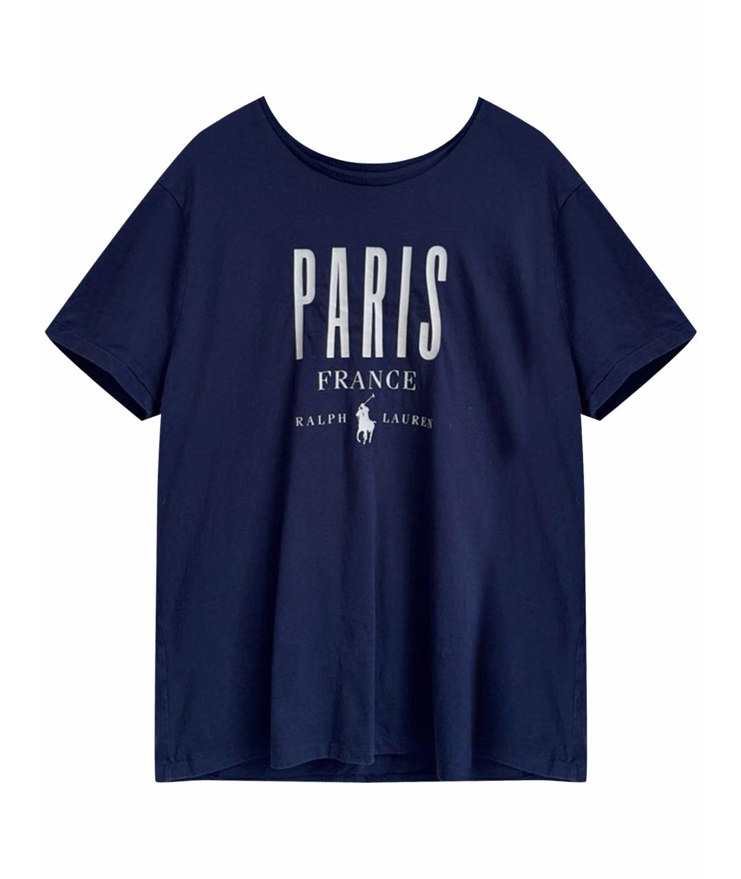 POLO RALPH LAUREN Темно-синяя хлопковая футболка, фото 1