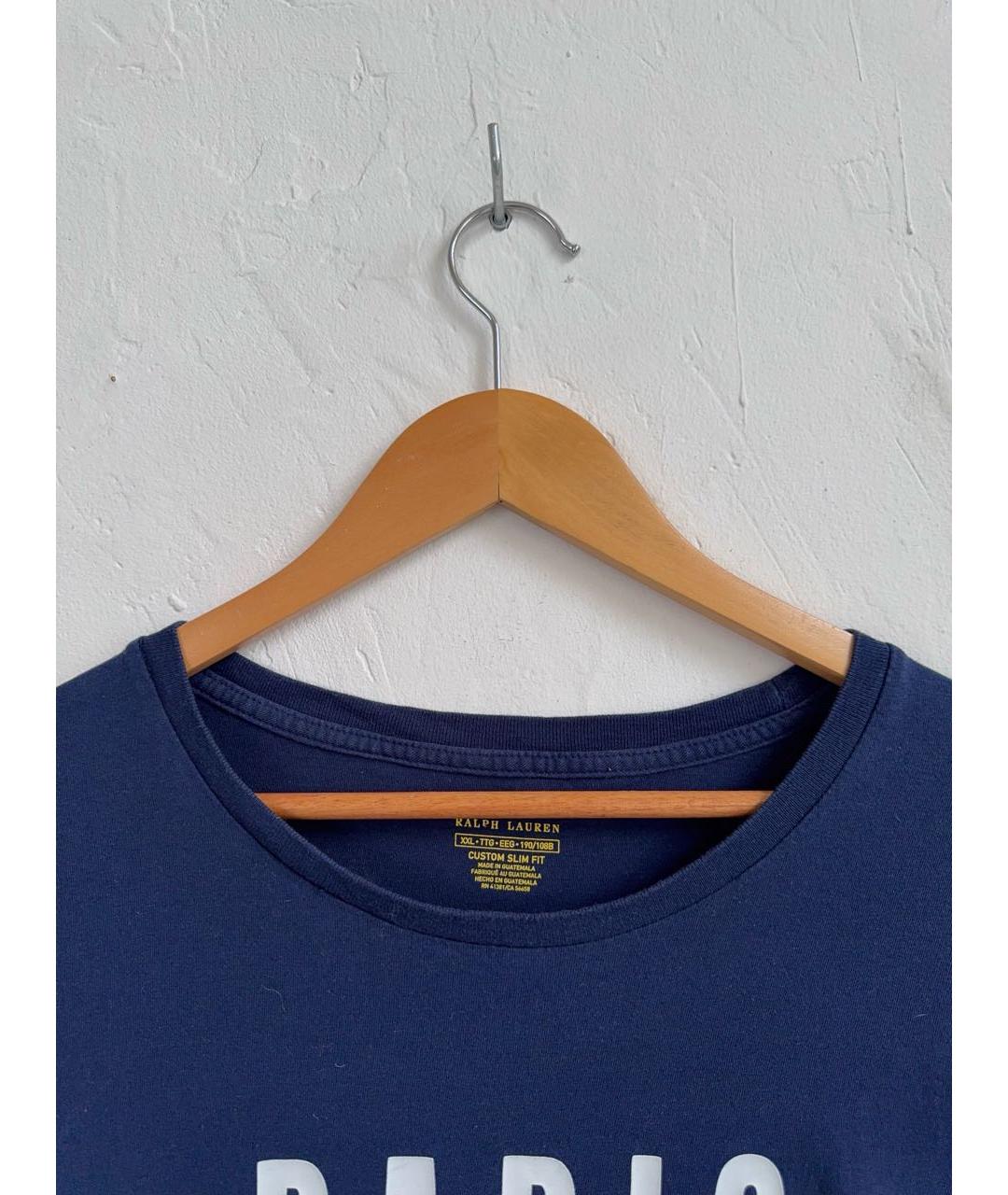 POLO RALPH LAUREN Темно-синяя хлопковая футболка, фото 6