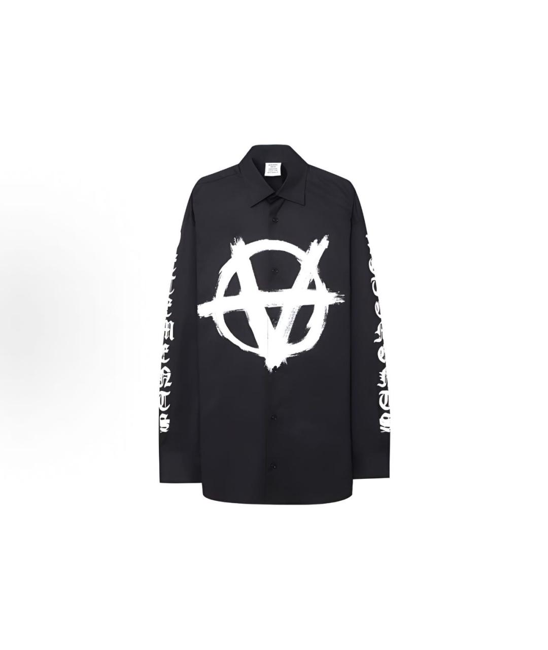 VETEMENTS Черная хлопковая кэжуал рубашка, фото 6