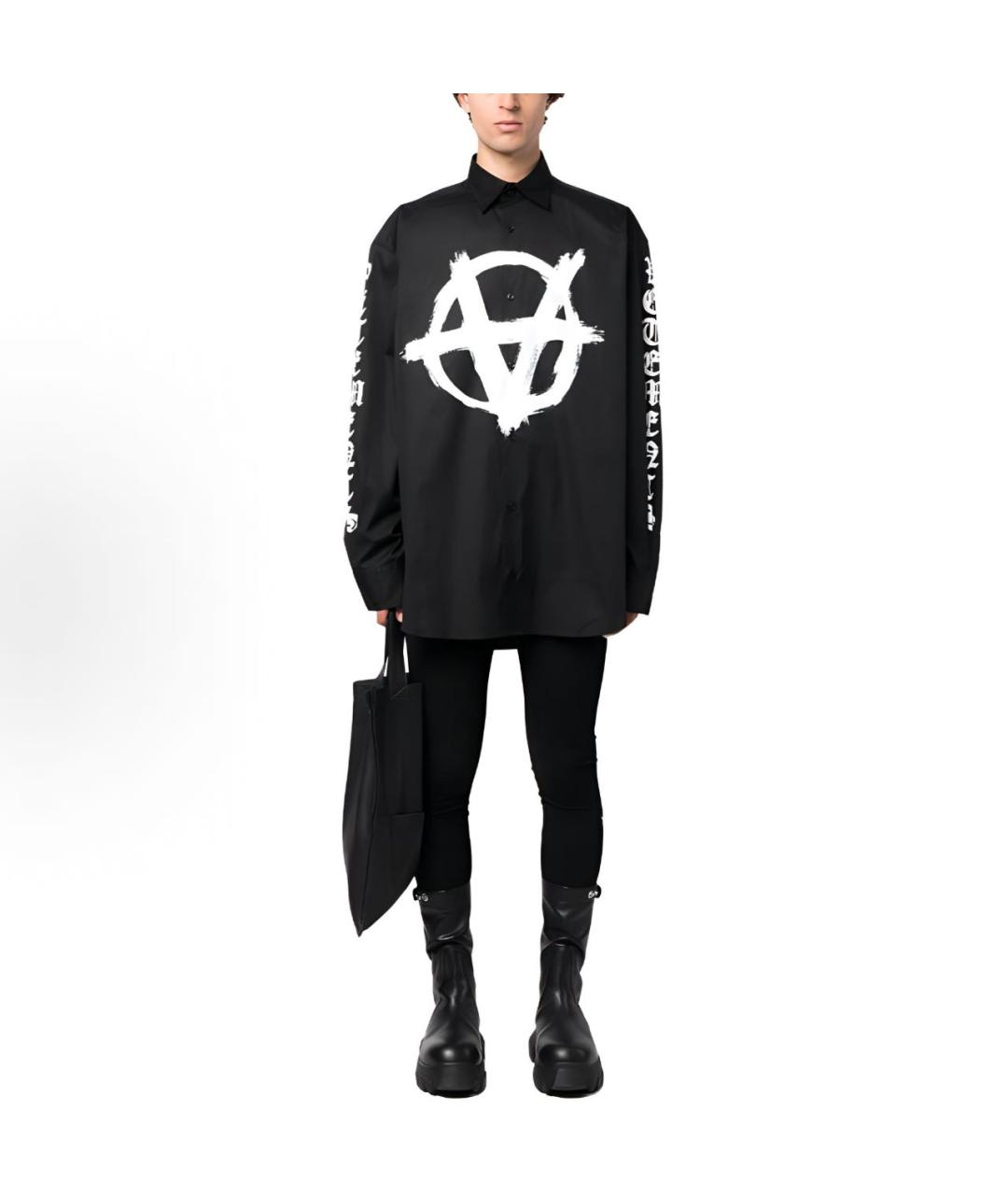 VETEMENTS Черная хлопковая кэжуал рубашка, фото 3