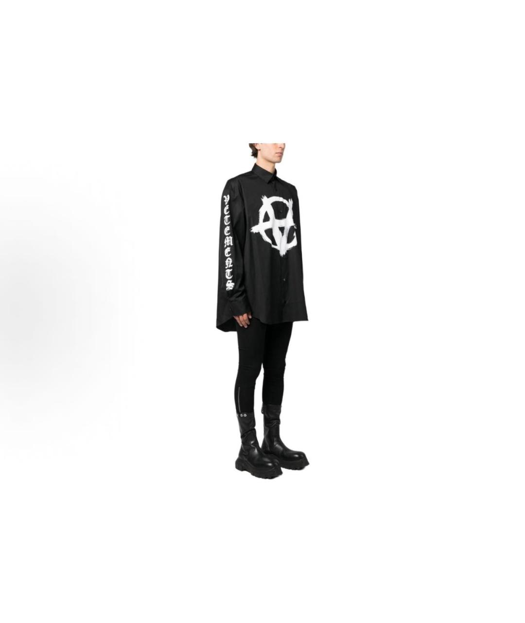 VETEMENTS Черная хлопковая кэжуал рубашка, фото 4
