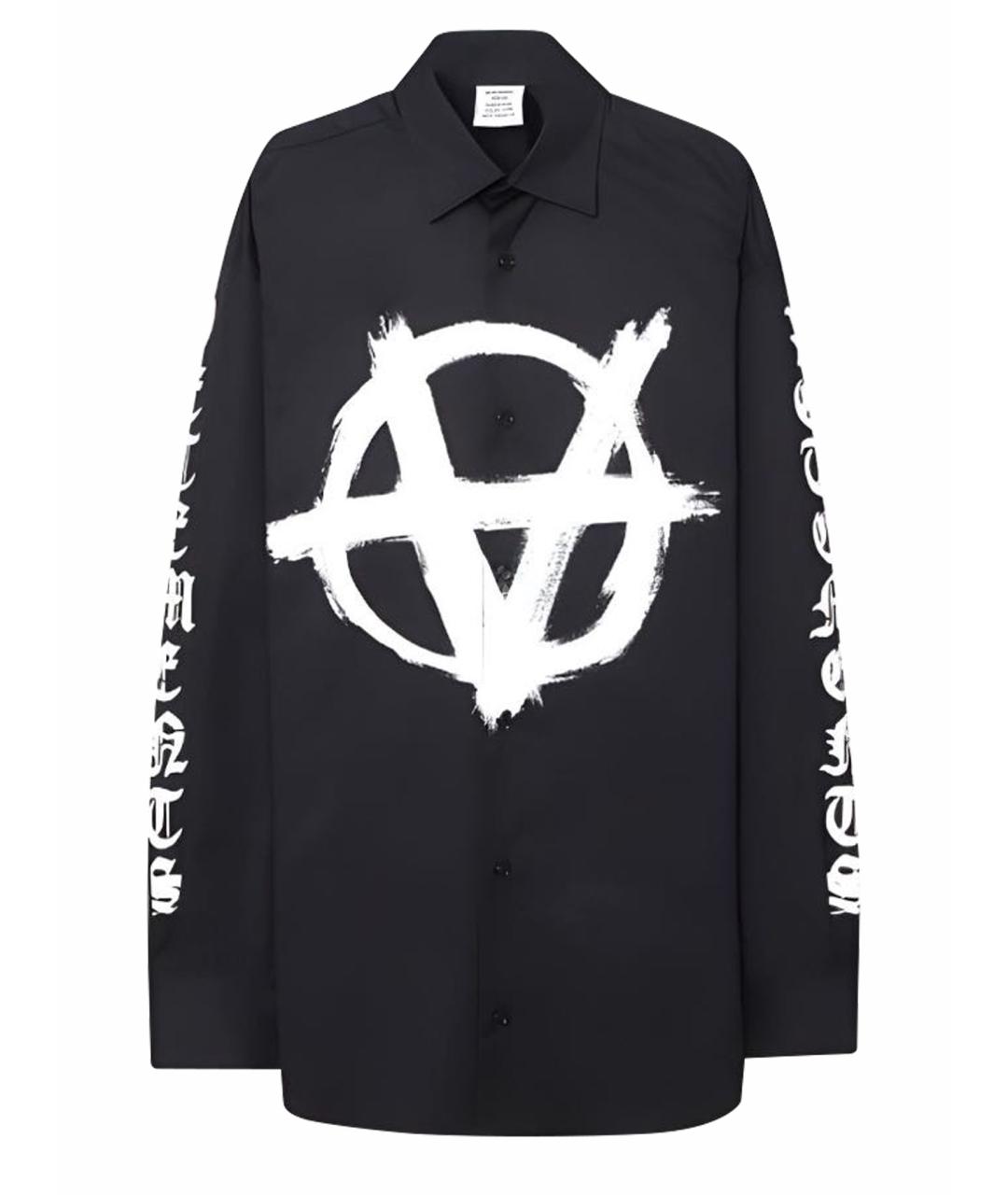 VETEMENTS Черная хлопковая кэжуал рубашка, фото 1