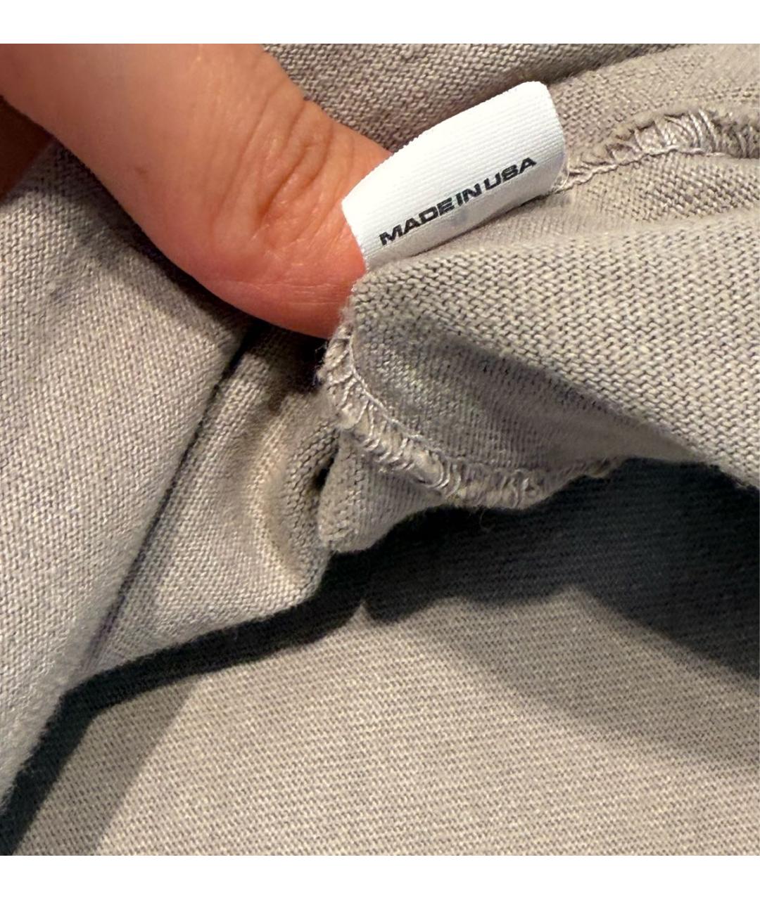 YEEZY Серая хлопковая футболка, фото 4