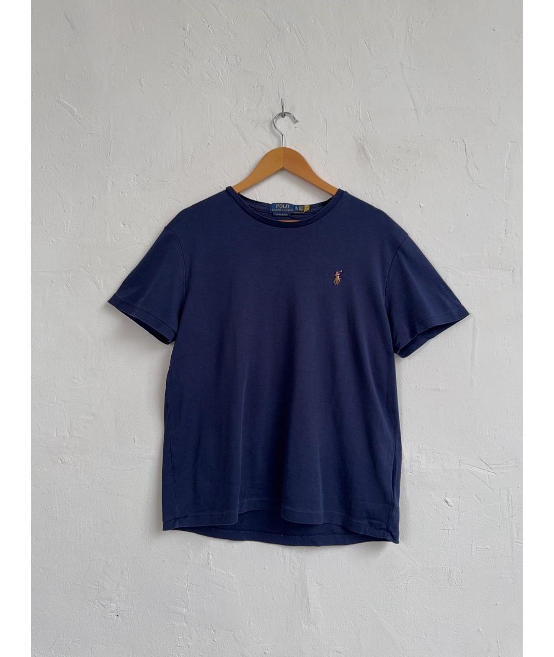 POLO RALPH LAUREN Темно-синяя хлопковая футболка, фото 9