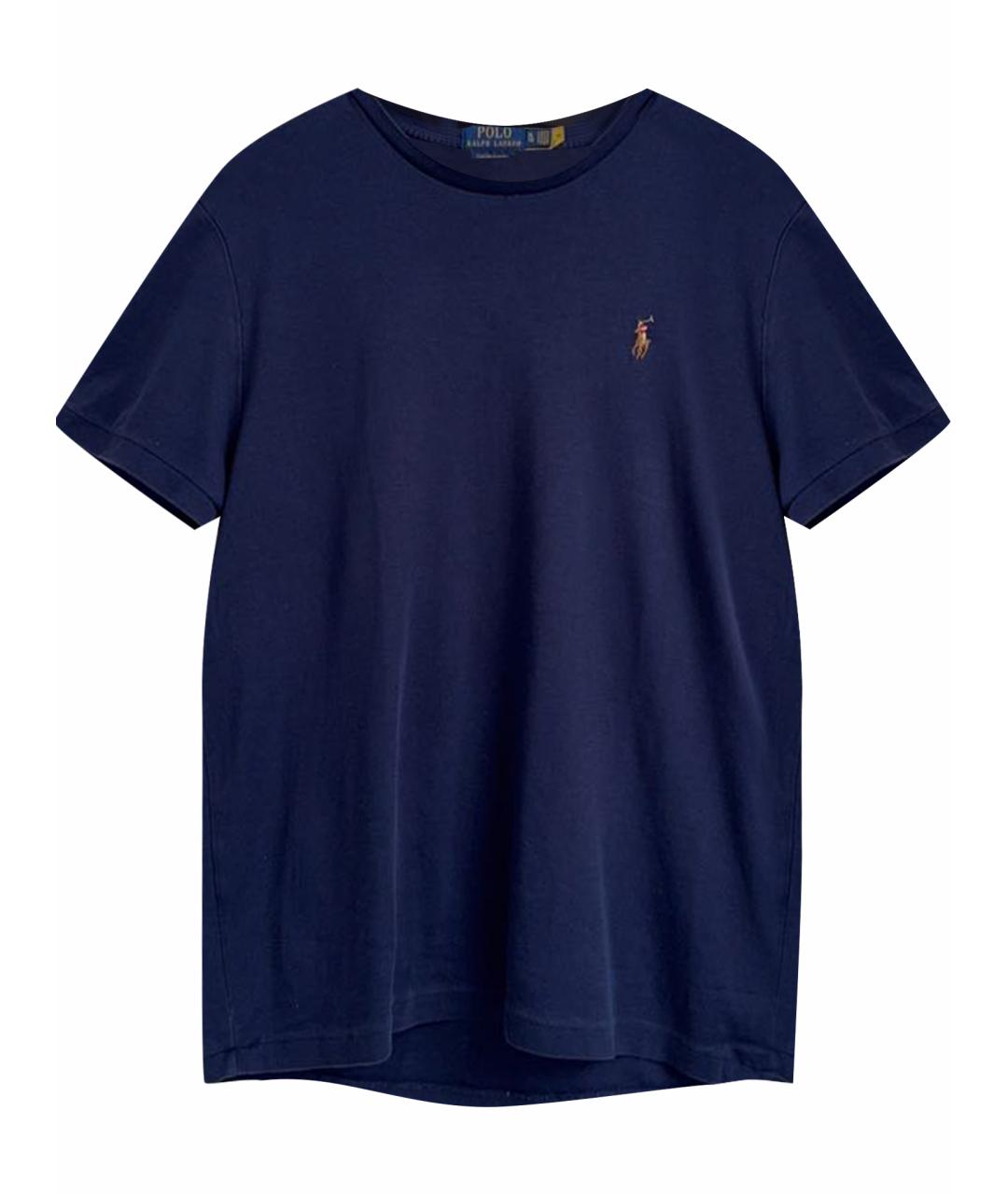 POLO RALPH LAUREN Темно-синяя хлопковая футболка, фото 1