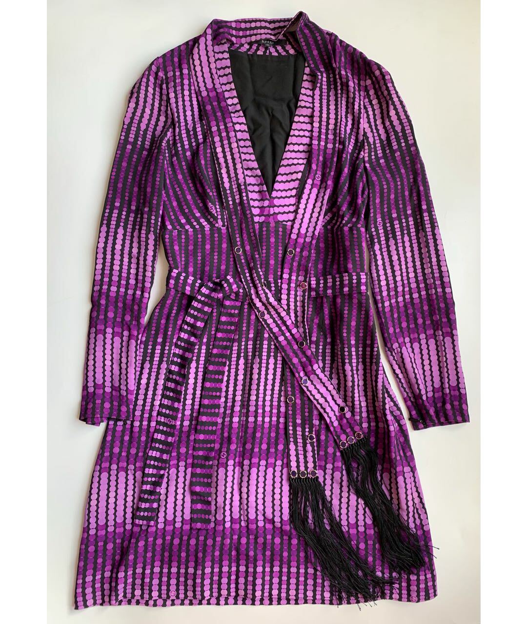 GUCCI Фиолетовое шелковое коктейльное платье, фото 6