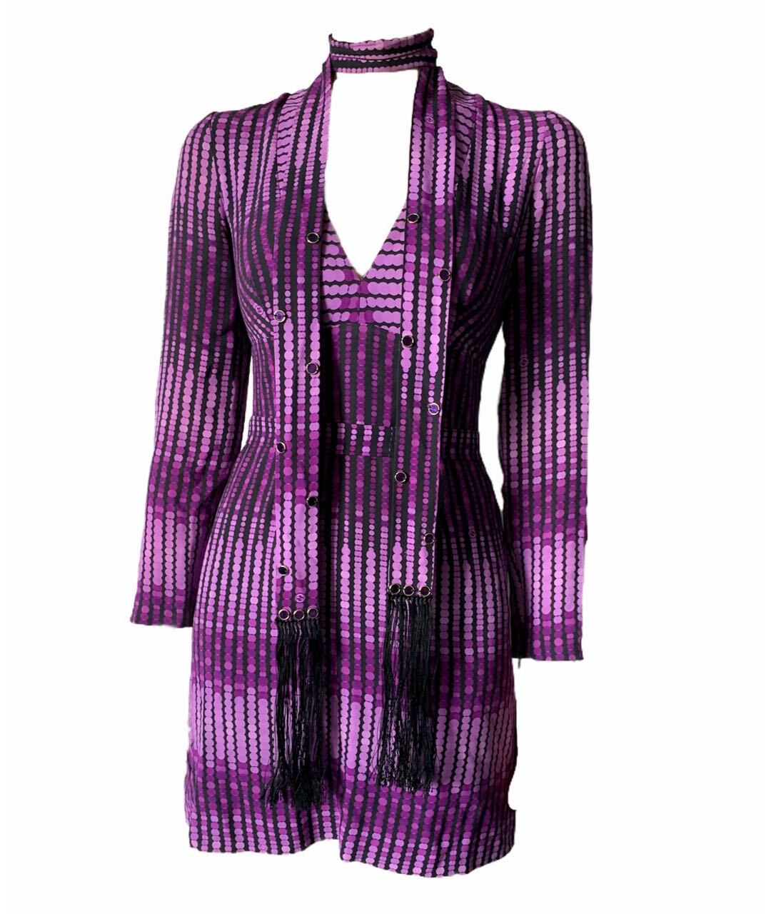 GUCCI Фиолетовое шелковое коктейльное платье, фото 1