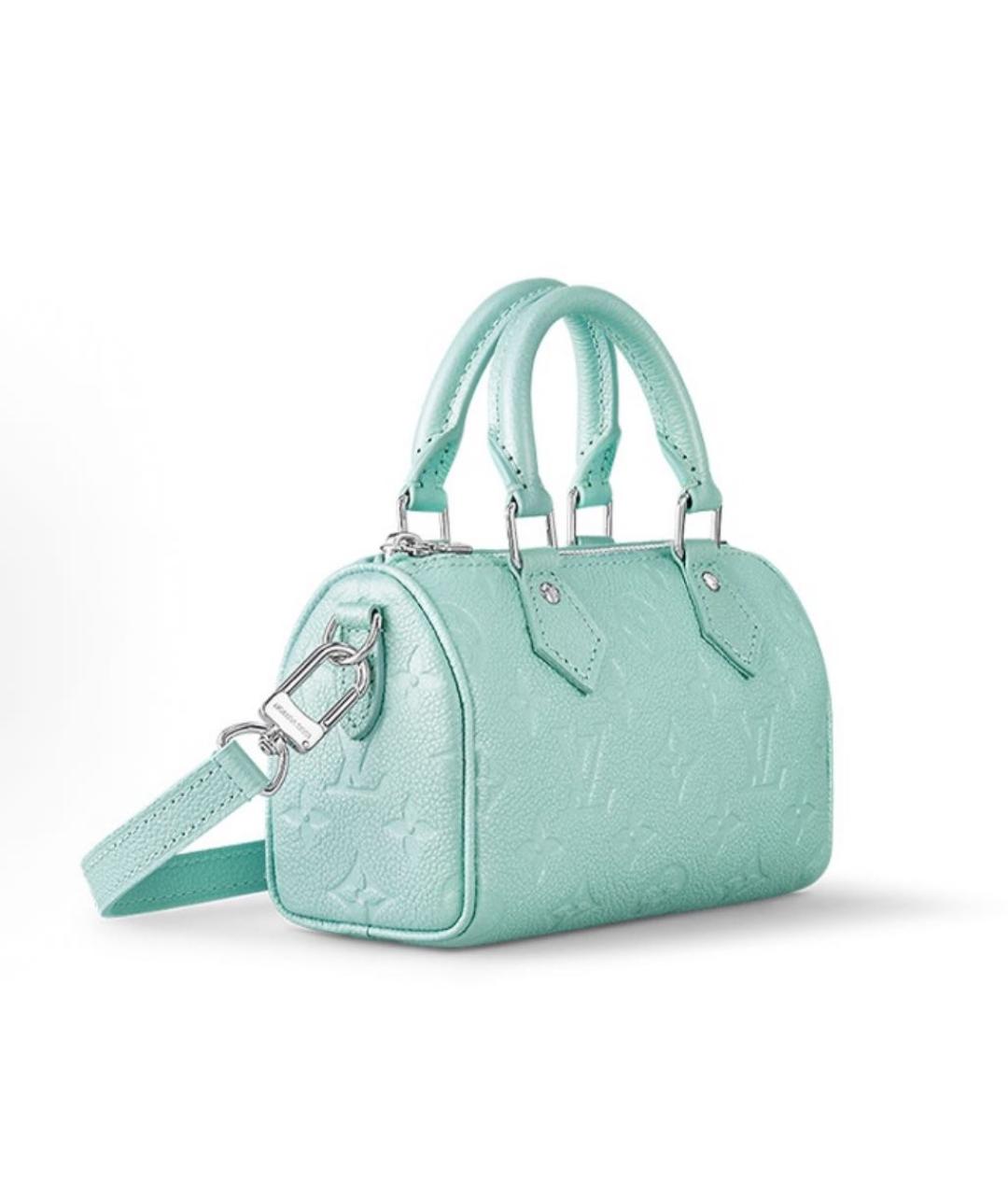 LOUIS VUITTON Бирюзовая кожаная сумка с короткими ручками, фото 2