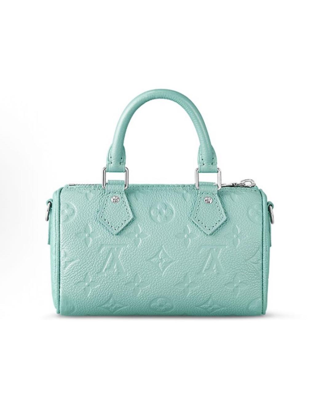 LOUIS VUITTON Бирюзовая кожаная сумка с короткими ручками, фото 3