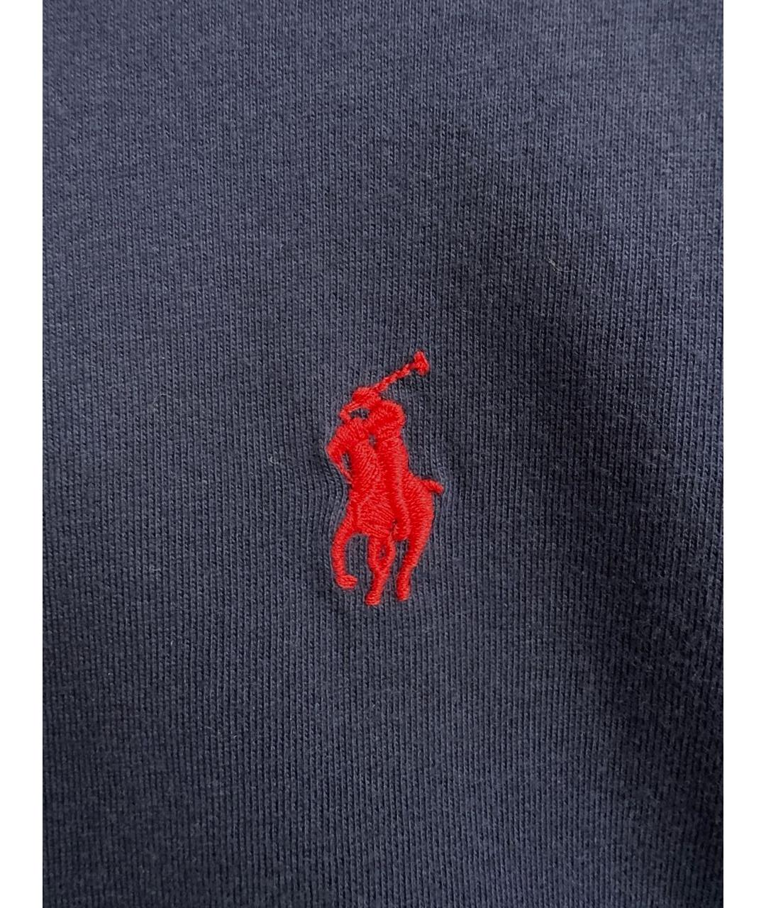 POLO RALPH LAUREN Темно-синяя хлопковая футболка, фото 3