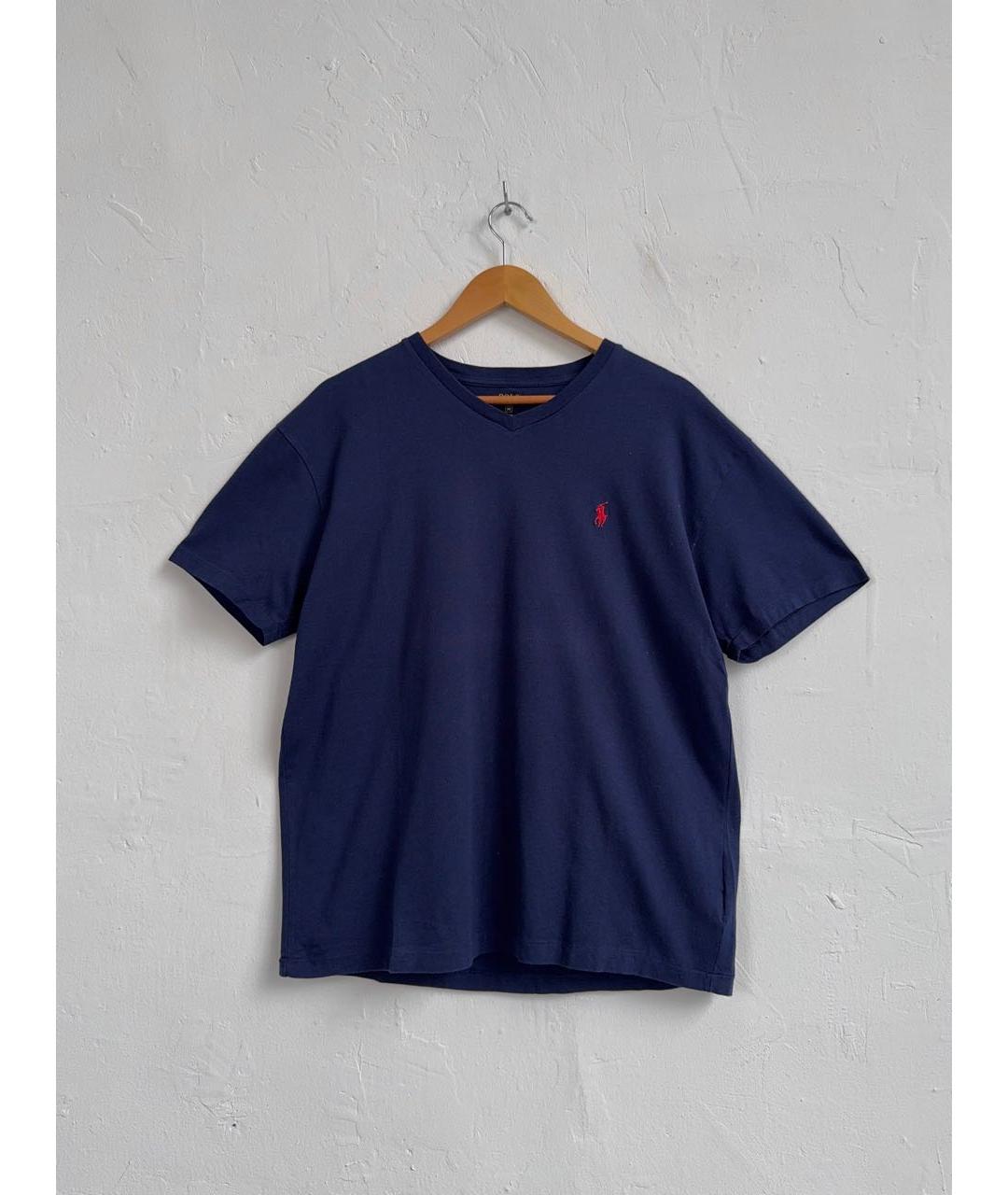 POLO RALPH LAUREN Темно-синяя хлопковая футболка, фото 9