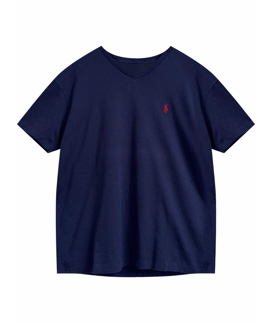 POLO RALPH LAUREN Темно-синяя хлопковая футболка, фото 1