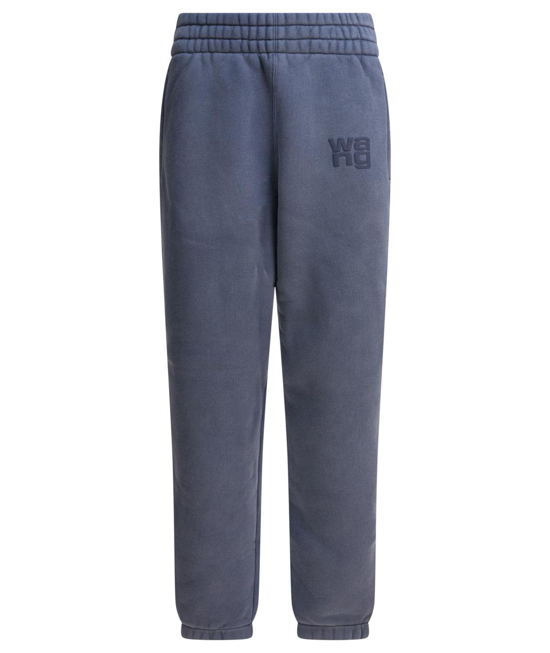 ALEXANDER WANG Синие хлопковые прямые брюки, фото 1