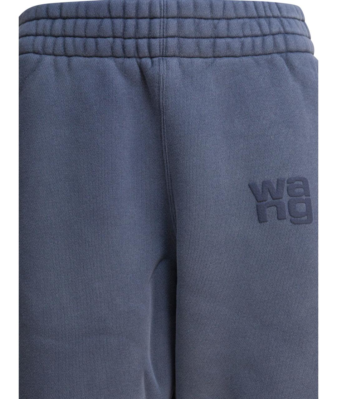 ALEXANDER WANG Синие хлопковые прямые брюки, фото 3