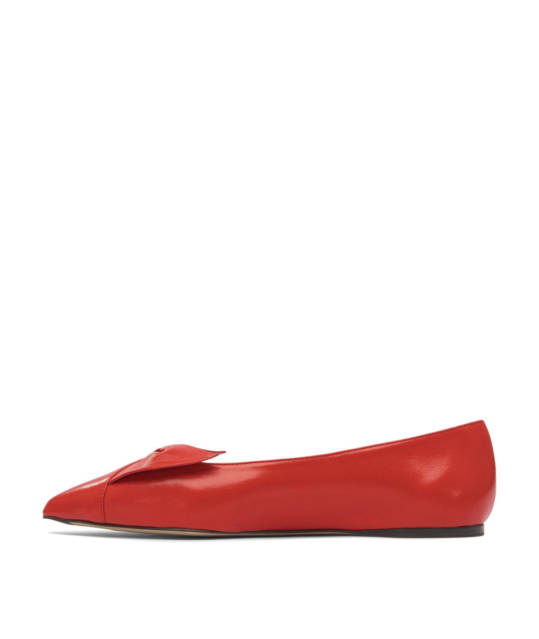 FERRAGAMO Красные кожаные балетки, фото 3
