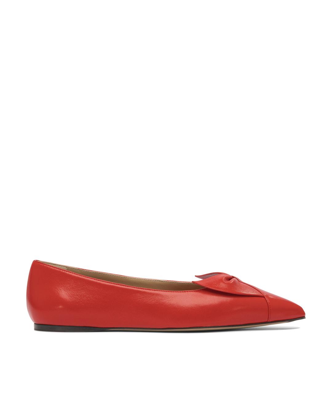 FERRAGAMO Красные кожаные балетки, фото 1