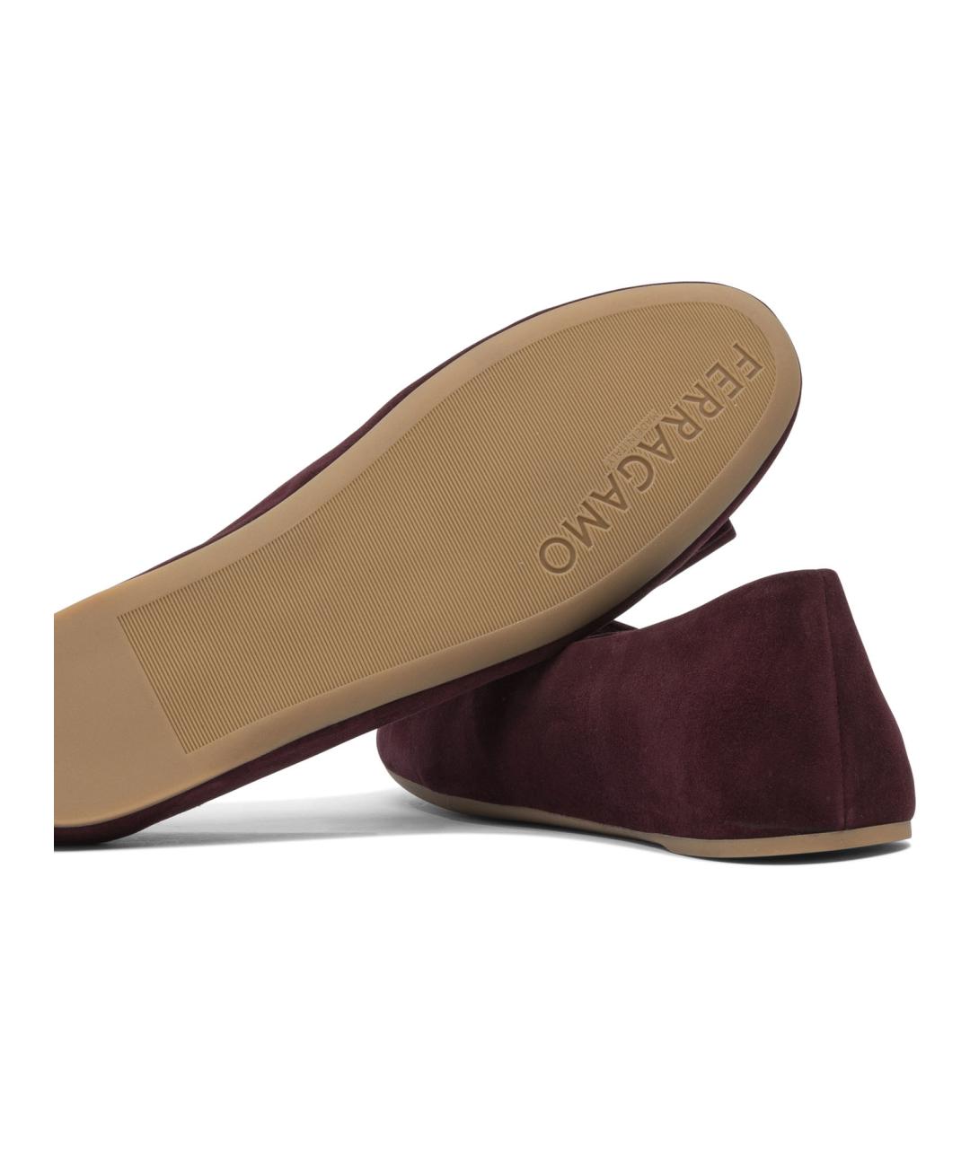FERRAGAMO Коричневые кожаные балетки, фото 5