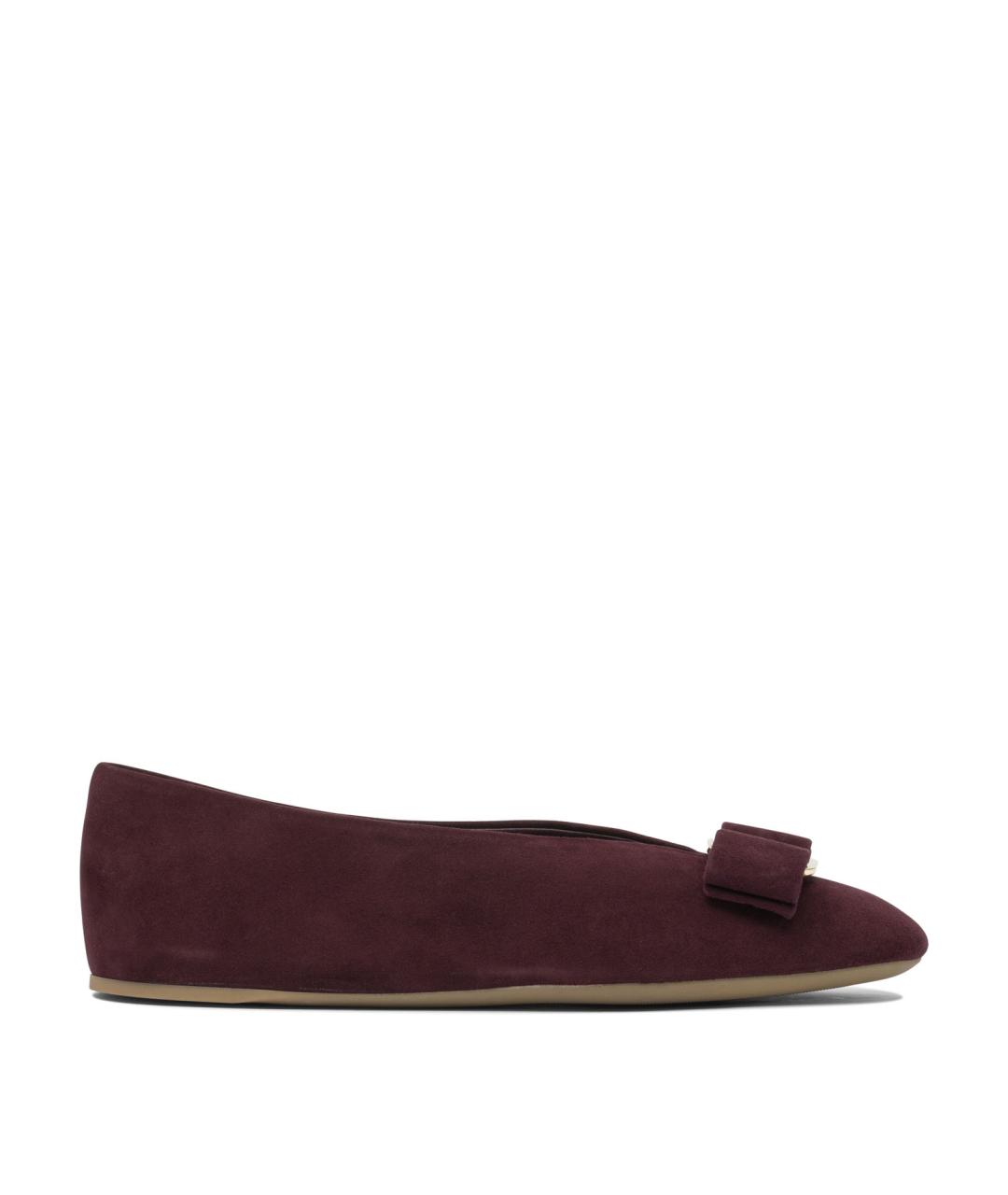 FERRAGAMO Коричневые кожаные балетки, фото 1
