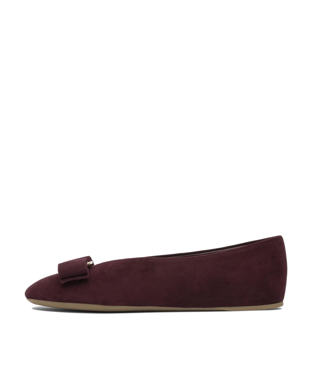 FERRAGAMO Коричневые кожаные балетки, фото 3