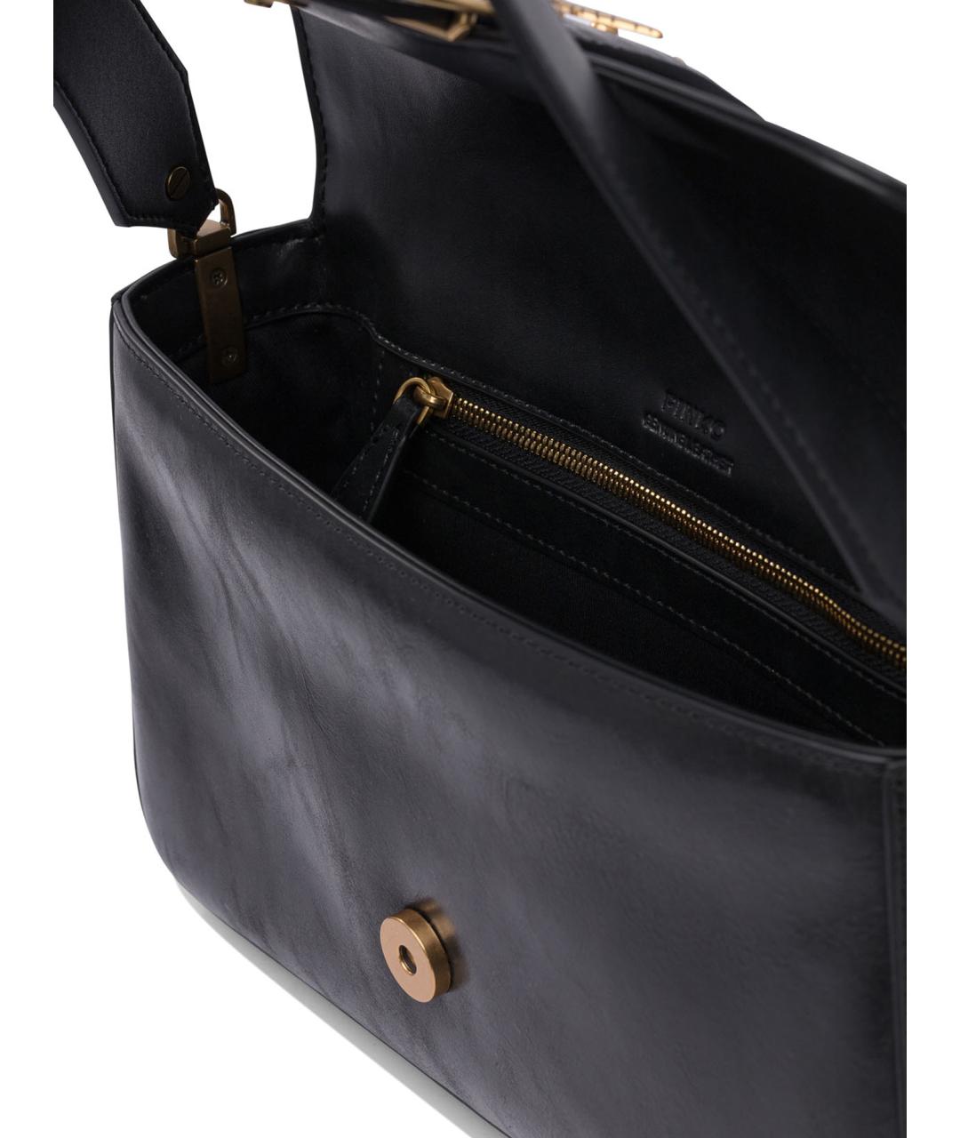 PINKO Черная кожаная сумка через плечо, фото 5