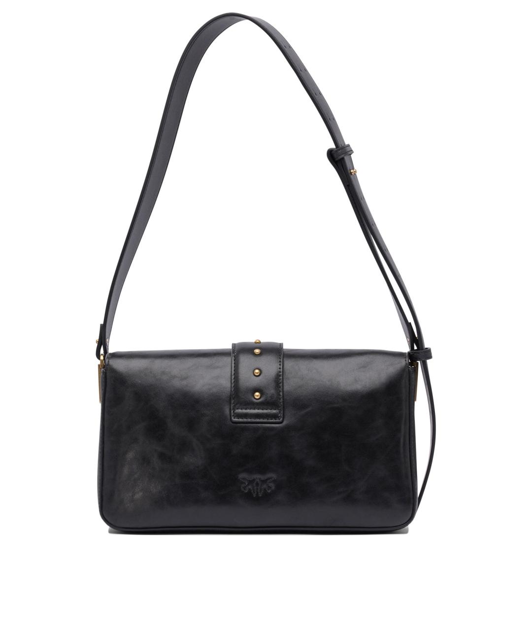 PINKO Черная кожаная сумка через плечо, фото 3