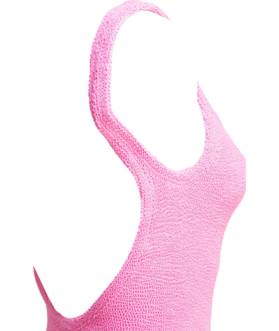 HUNZA G Розовый полиамидовый купальник, фото 4