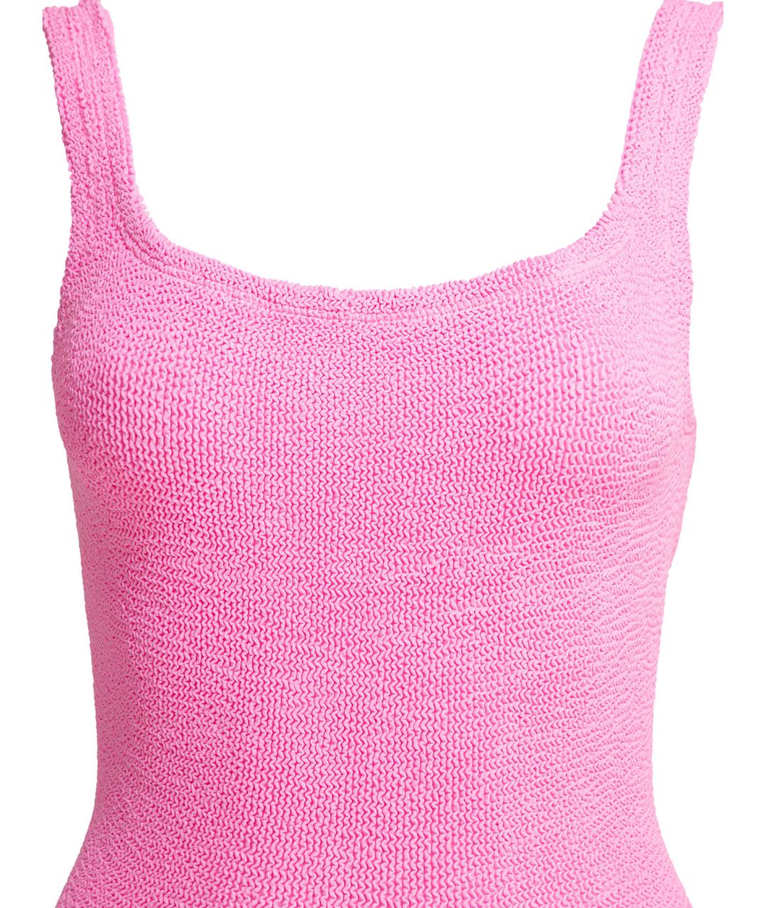 HUNZA G Розовый полиамидовый купальник, фото 3